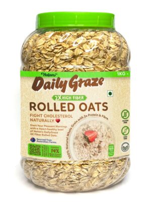 Nalan™ Daily Graze Rolled Oats - 1kg Jar Pack - 2X Fiber & Protein Australian Oats