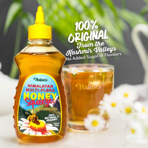 Nalan™ Himalayan Multiflora Honey | Squeeze Pack 350g | Original Kashmir Honey | No sugar adulteration