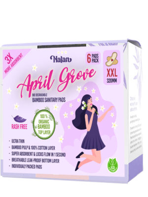 Nalan April Groove Organic Bamboo Sanitary Pads XXL 320mm - 6Pads